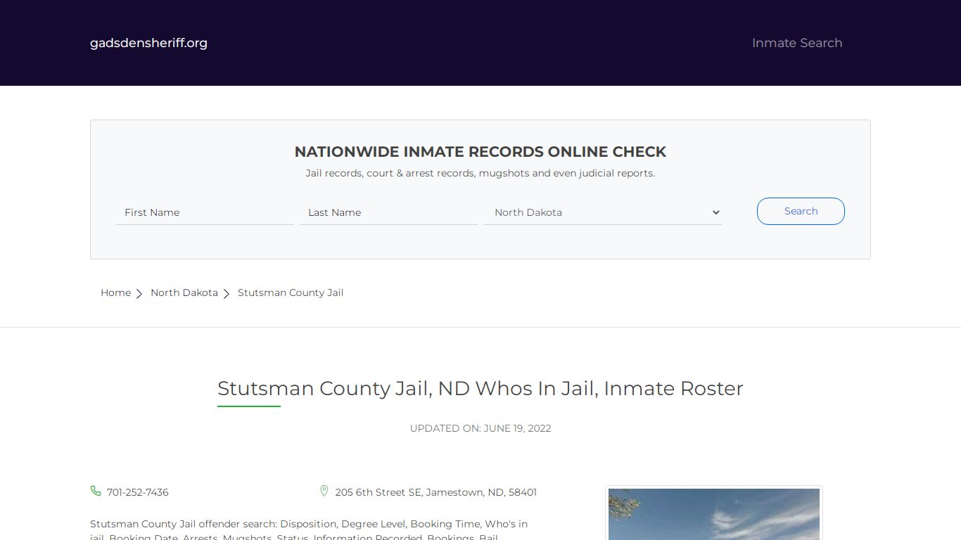 Stutsman County Jail, ND Whos In Jail, Inmate Roster - Gadsden County